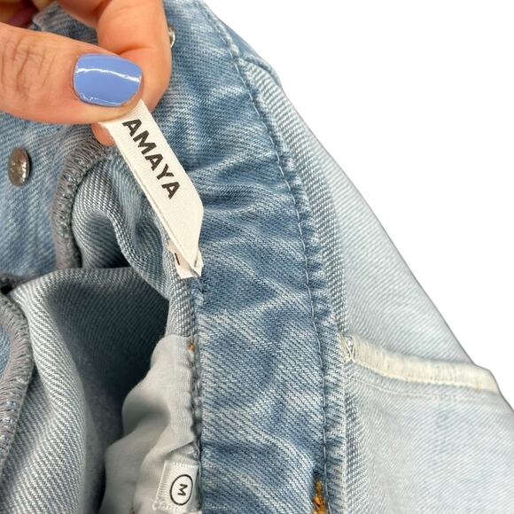 GRLFRND Amaya Blue Denim Jumpsuit Women's Size Medium Western Chic Button Front - Picture 5 of 9